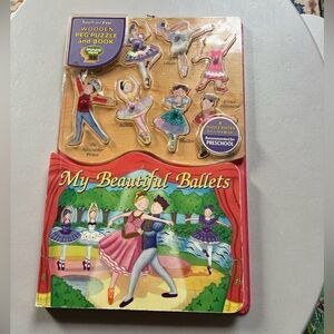 Rare My Beautiful Ballets Nutcracker XL Peg Puzzle Book Board